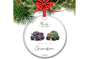 Heartfelt Grandson Keepsake Ceramic Ornament 2025, Sentimental Gift from Grandmother