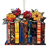 Book Ornament Stained Glass Window Hanging