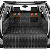 IJVAE SUV Cargo Liner for Dogs, Waterproof Dog Trunk Cover with Bumper Flap Protector, Pet Cargo Mat for SUVs Sedans Vans, Non-Slip Scratchproof Dog Seat Cover，Large Size Universal Fit, Black