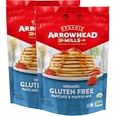 Arrowhead Mills Gluten Free Pancake and Waffle Mix, 22 oz (Pack of 2) with Swivel Spoons