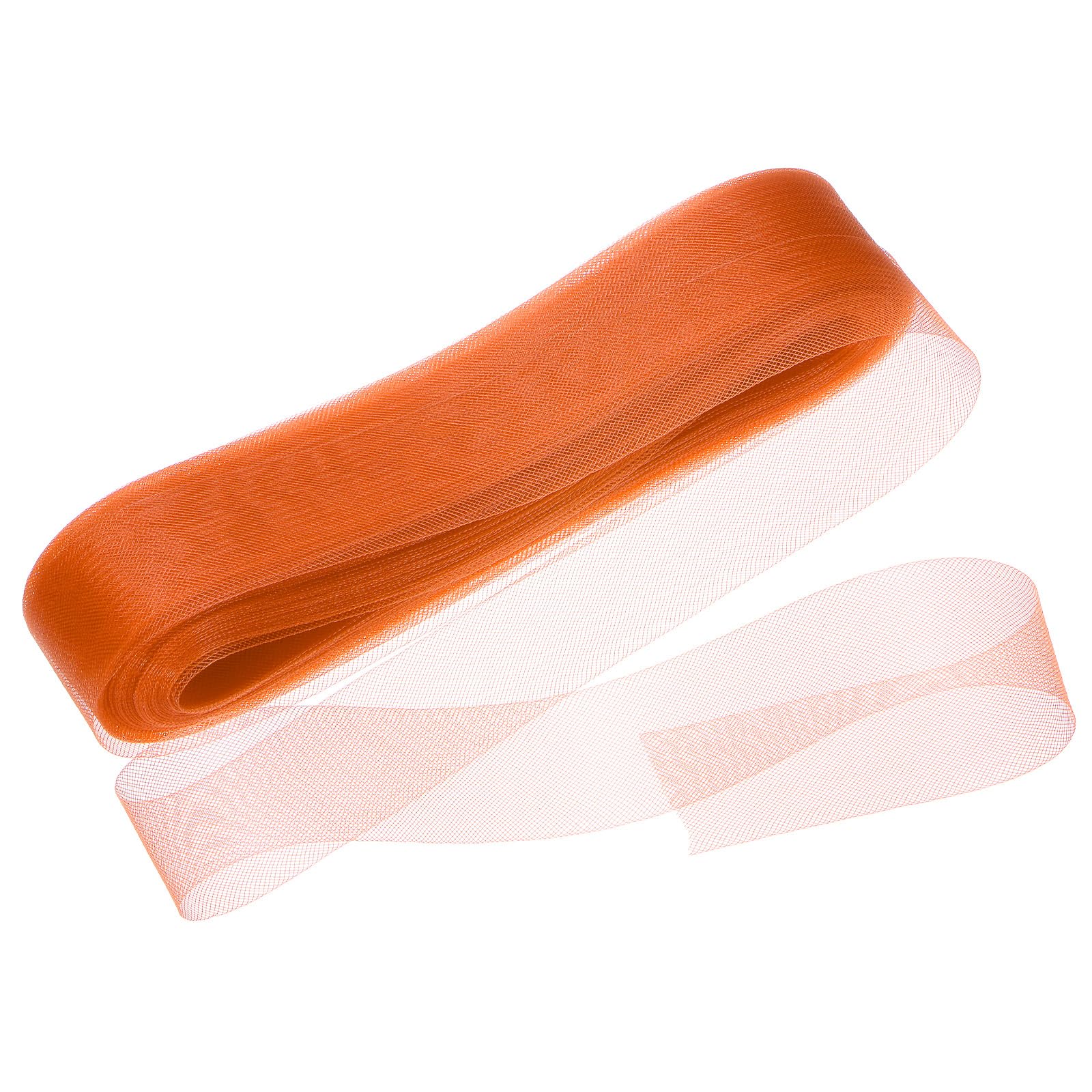 M METERXITY Stiff Horsehair Braid 2 Inch Wide 50 Yards Soft Polyester Horsehair Braid Roll for Wedding Dress/Dance Formal Dress Accessories/Skirt Boning Sewing Shaping [Orange]