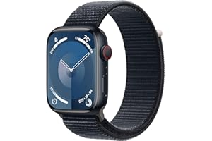 Apple Watch Series 9 [GPS + Cellular 45mm] Smartwatch with Midnight Aluminum Case with Midnight Sport Loop. Fitness Tracker, 