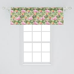 Ambesonne Botanical Window Valance, Hummingbird
