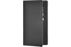 HOFFI Checkbook Covers for Personal Duplicate Checks, Genuine Leather Checkbooks Register Cover Holder Wallets for Women & Men (Dark Gray)