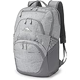 High Sierra Swoop SG Backpack, Travel or Work Laptop Bookbag with Drop Protection Pocket, and Tablet Sleeve, One Size, Silver Heather
