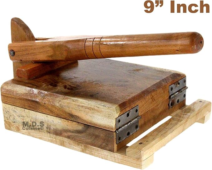 Tortilla Press Wood Tortilladora de Madera Barnizada