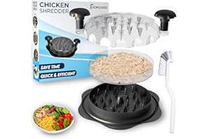 HOMENGG Chicken Shredder Tool Twist Large | Chicken Breast Shredder with Brush & Removable Tray | Meat Shredder tool twist Machine, Anti-Slip Grip, Ergonomic Handle, BPA-Free | Perfect for Chicken, Pork, Beef