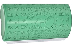 SleekEZ Original Deshedding Grooming Tool for Dogs, Cats & Horses - Undercoat Brush for Short & Long Hair - Painlessly Remove 95% of Loose Hair, Fur & Dirt - Easy to Clean - USA Made (Pro - Green)