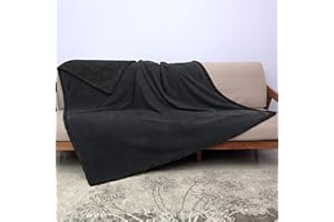 Kritter Planet Waterproof Bed Blanket for Dogs, Washable Stain Proof Pad Bed Cover, Reversible Leakproof Furniture Protector, Liquid Pee Proof Blanket for Couch Sofa, 80x60 inch, Queen Size, Black