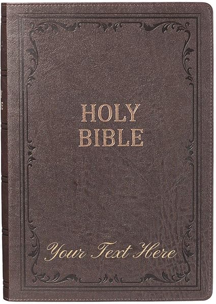 Amazon Com Personalized Bible With Custom Text Kjv Super Giant Print Brown Bible King James Version Custom Made Gift For Baptism Weddings Christenings Birthdays