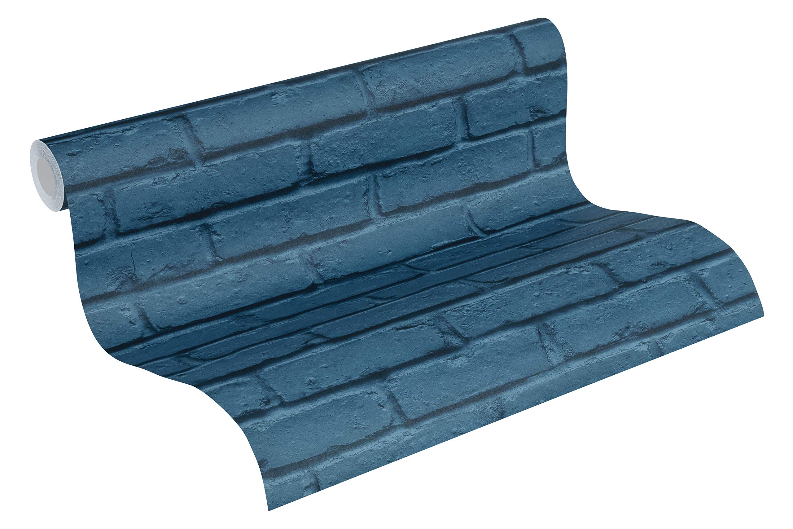 Brick Wallpaper Attractive Non-Woven 10.05 m x 0.53 m Blue Made in Germany A.S. Création 358561 35856-1