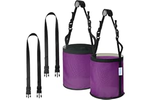 OAHELAKE Horse Feed Bag 2 Pcs, Mesh Feed Bags for Horses, Muzzle Feedbag for Feeding Grain, Anti-Spill Design Feeder, Soft Neck Pad Nose Pad, Universal Fit (Purple, Pack of 2)