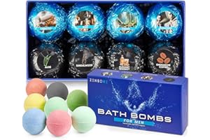 ZENSEME Bath Bombs for Men - Mens Bath Bombs - Organic Bath Bombs with Masculine Scents For Him - 2.5 Oz Gift Set of 8 Scented Bath Bombs with Natural Essential Oils - Perfect for Boyfriend, Husband or Father