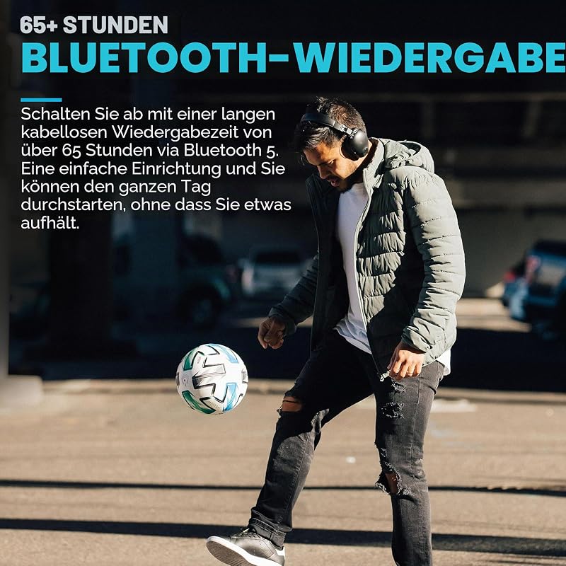 Studio Pro+ Bluetooth Kopfhörer Over-Ear - Kabellos 65+ Std., Schwarz