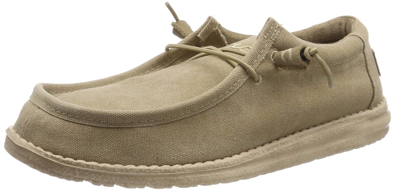 HEY DUDE WALLY CANVAS SHOES BEIGE 10 BEIGE 10 Amazon.co.uk Shoes & Bags