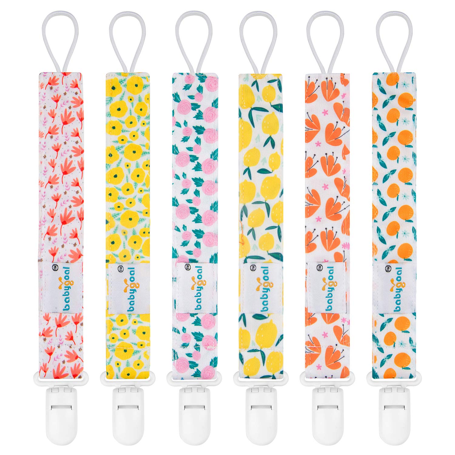 Photo 1 of Babygoal Floral Pacifier Clips, 6 Pack Binky Paci Holder Clips and Leash for Boys and Girls Fits for Most Pacifier, Binkie Styles & Baby Teethers & Toys and Gift 6PS14