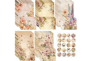 DxJ 65pcs Stationary Letter Paper and Envelopes Set(30 Writing Stationery Paper 5.5X8.25In + 15 Matching Envelopes 4.3x5.7In)