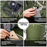 MOUNTAINTOP 40L Hiking Backpack Water Resistant Daypack 55x33x20 cm Men Women view 7
