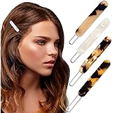 Mxxipp 4Pcs French Barrettes Slides Clips for Women Fine Hair 2 Inch Tortoise Shell No-slip Grip Clasp Classic Glossy Acrylic Hair Clips Ponytail Holders for Girls