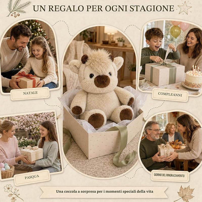 Pupazzo Mucca Highland 45 cm – Peluche Morbida da Coccolare — foto 8 di 8