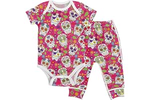vvfelixl Baby Clothes Set - Cute Cartoon Pattern Bodysuits & Pants Set - Unisex 0-24 Months