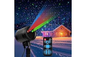 GGNRQQ Christmas Laser Lights Outdoor, 3 Colors RGB Laser Christmas Light Outdoor Projector with Remote, Waterproof IP65, Firefly Lights Starry Show, for Indoor/Outdoor Garden Decor, Home, Christmas, Party