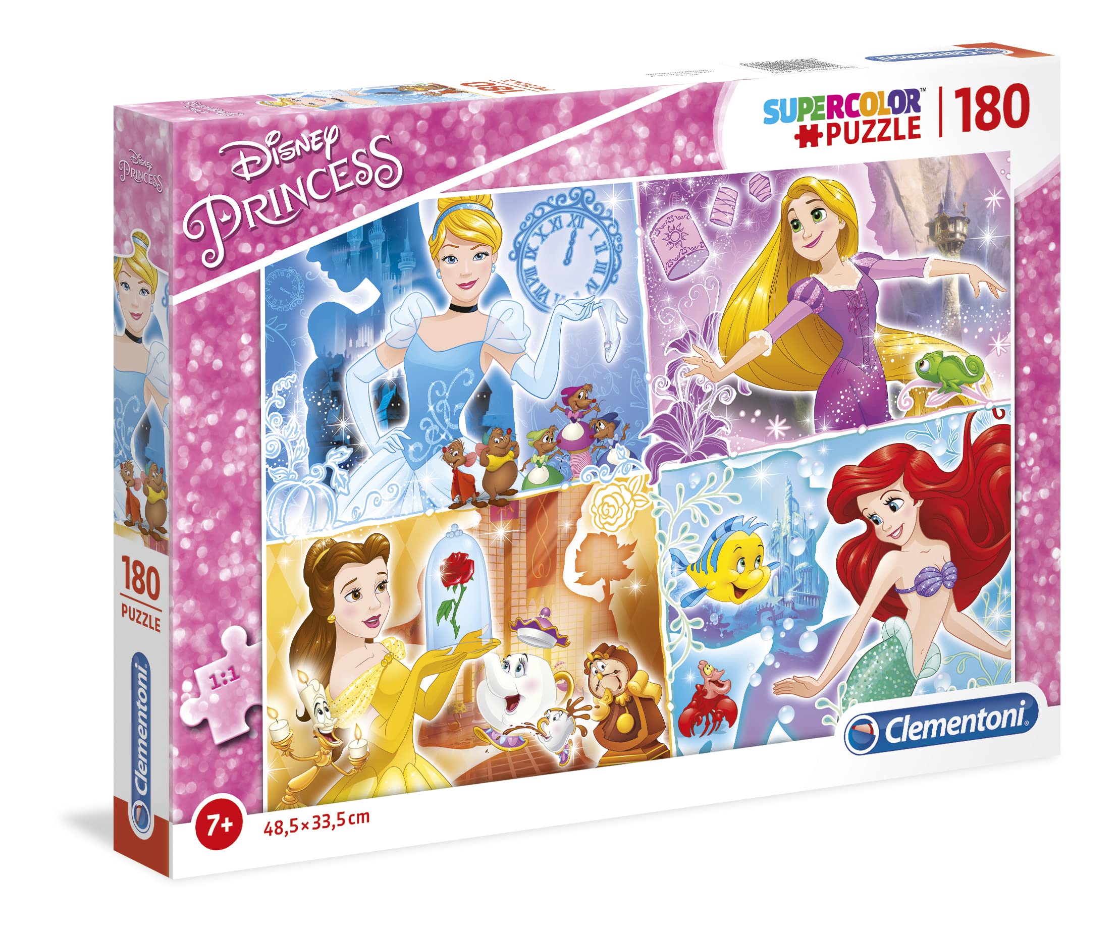 Clementoni - 29294 - Supercolor Puzzle for children-Princess-180 Pieces
