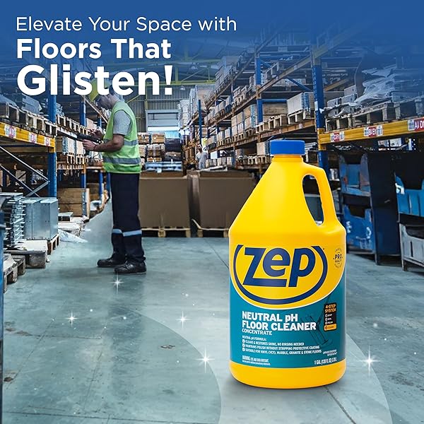 ZEP NEUTRAL PH INDUSTRIAL FLOOR CLEANER – 1 GALLON – ZUNEUT128 – CONCENTRATED PRO TRUSTED ALL-PURPOSE FLOOR CLEANER