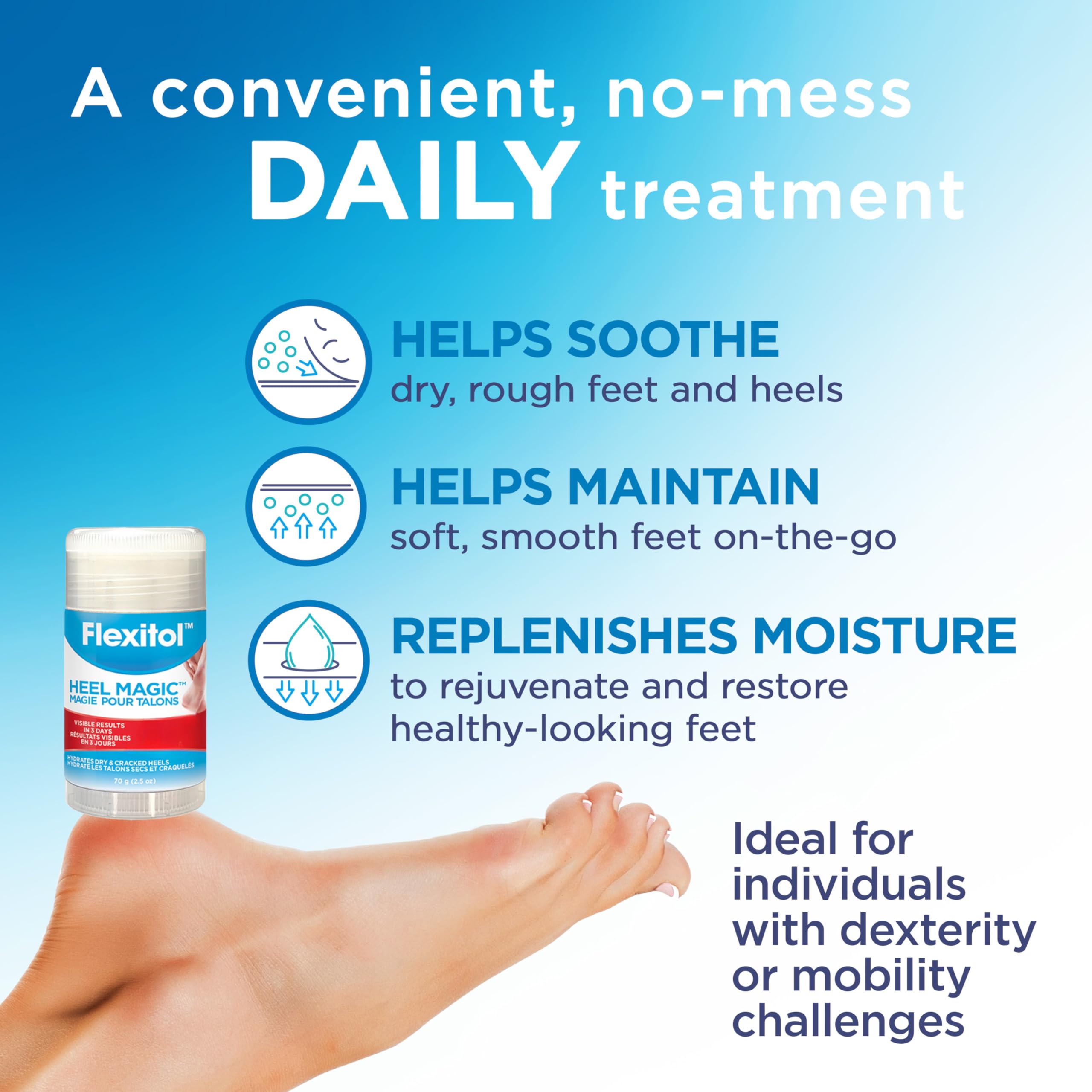 Flexitol Heel Magic For Dry Skin or Rough Heels with Shea Butter & Vitamin E, 2.5 Ounce