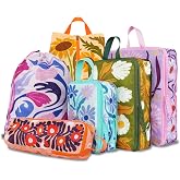 6 Pcs Compression Packing Cubes for Travel, Waterproof Luggage Organizer Washable Storage Bags Set - Packaging Cubes for Backpack Travel and Carry-Ons