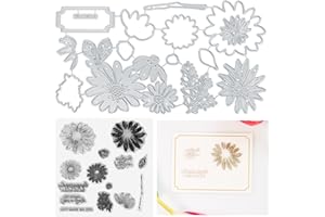JMHNEWHOPE Stamps Dies for Card Making, 2023 Version New Metal Cutting Dies Stamps, Silicone Clear Flower Stamp and Die Sets for DIY Scrapbooking Embossing Arts Crafts Stamping Card Making Supplies
