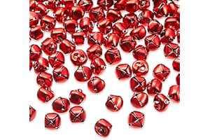 Zhanmai 200 Piece Jingle Bells, 1/2 Inch Craft Bells Bulk for Christmas, DIY Wreath, Holiday Home and Christmas Decoration (Red)