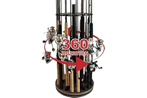 Rush Creek Creations Fishing Rod Holder - 360 Spinning Rack for Garage Organization and Storage, Pole Holder for Reels, Gear, Accessories, Tackle Box