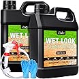 Wet Look Stone Sealer - 1 Gal High Gloss Paver Sealer Stone Color Enhancer Concrete Sealer with Long-Lasting Gloss Protection, Stain Proof for Interior and Exterior Slate, Driveway, Floor, Standsotne