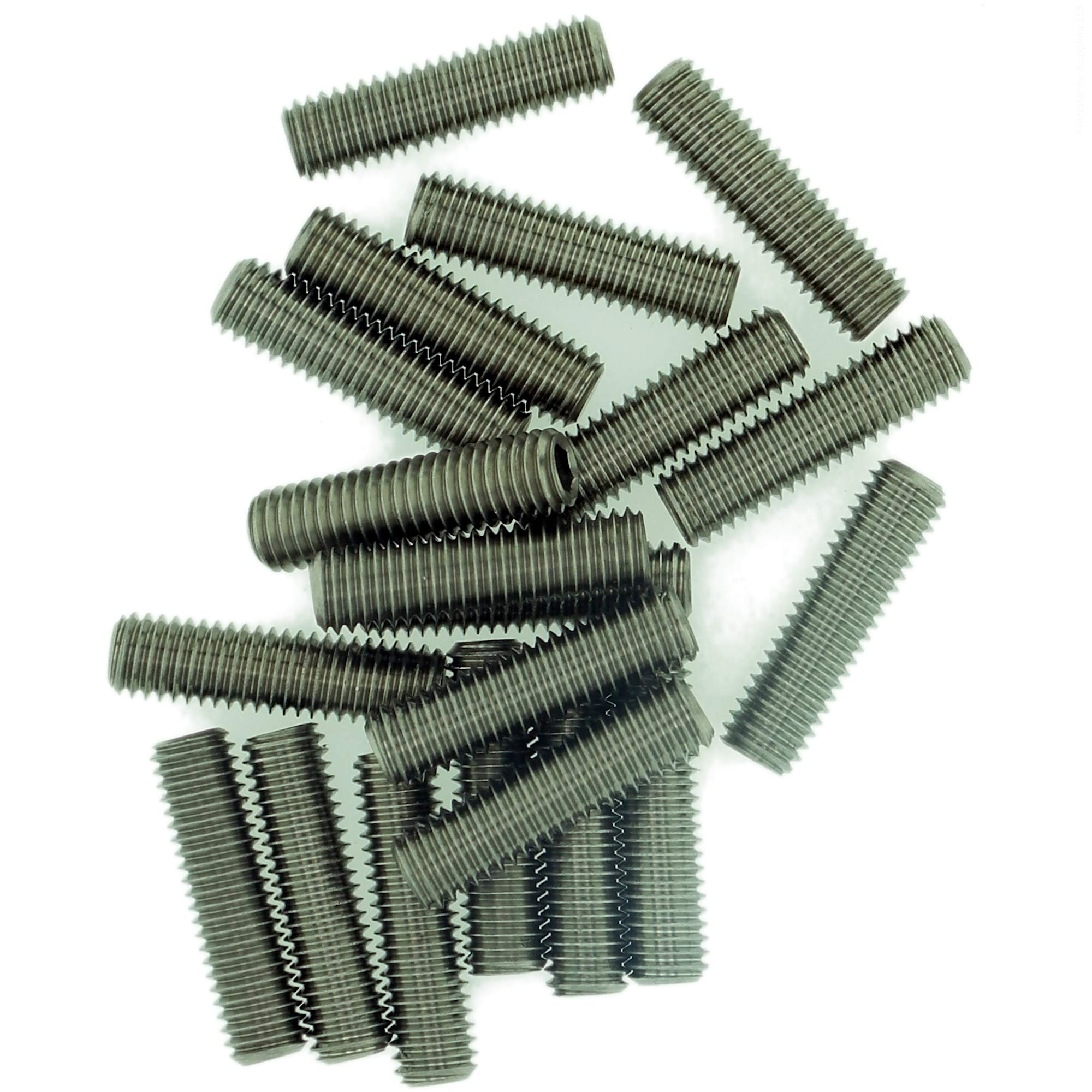 M10 (10mm x 25mm) Hex Socket Grub Screw (Flat Point) - Stainless Steel (A2) (Pack of 10)
