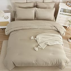 Litanika Comforter Queen Size Set Khaki - 7 Pieces