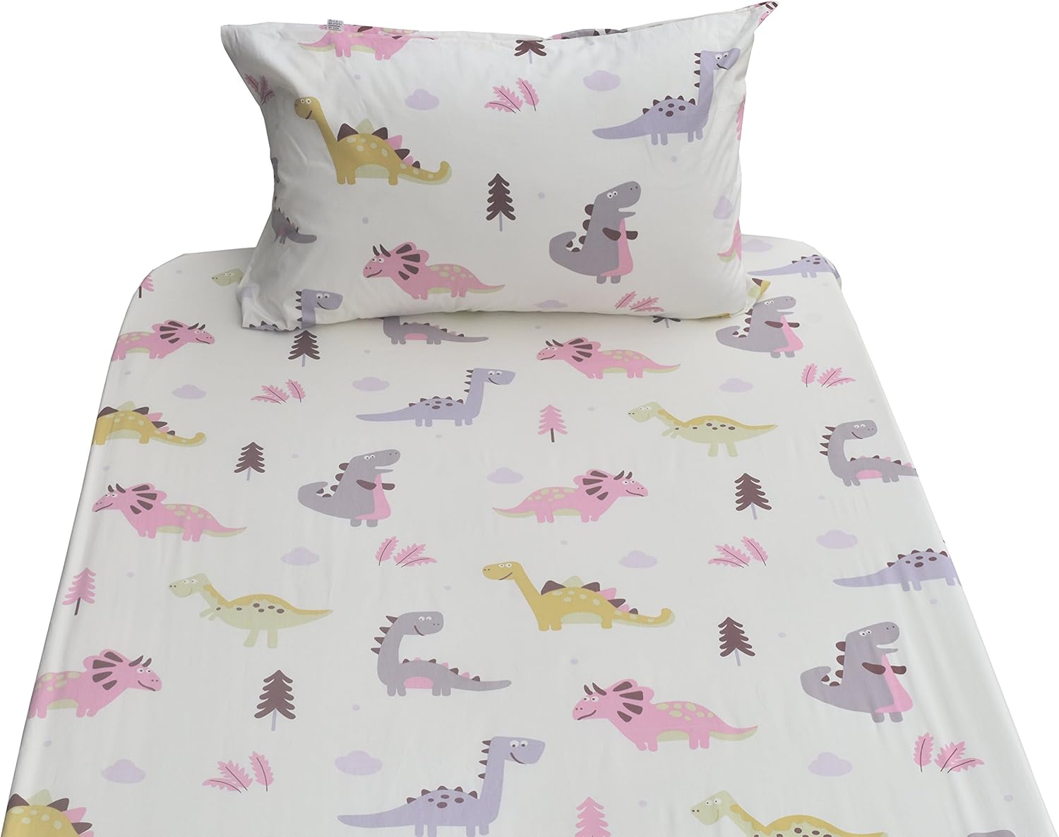 pink dinosaur bedding
