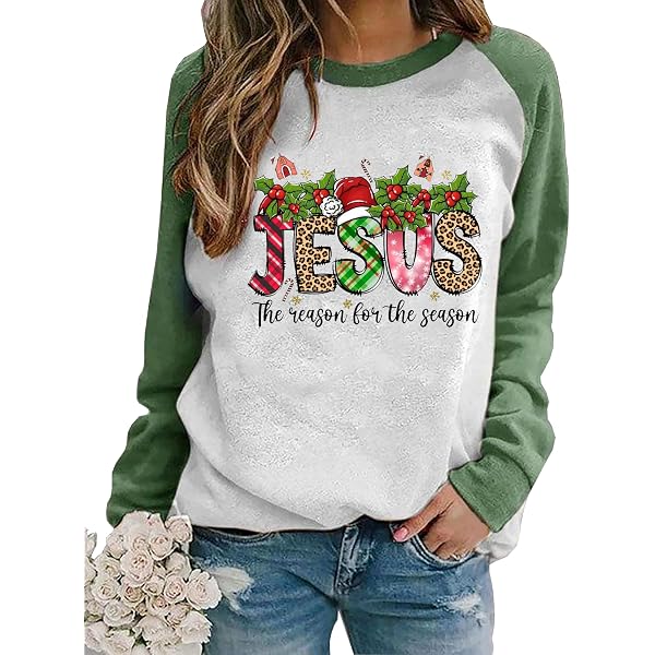 Wudlads Women's Merry Christmas Palm Tree Sweatshirt - Funny Holiday Graphic Long Sleeve Pullover - View #6