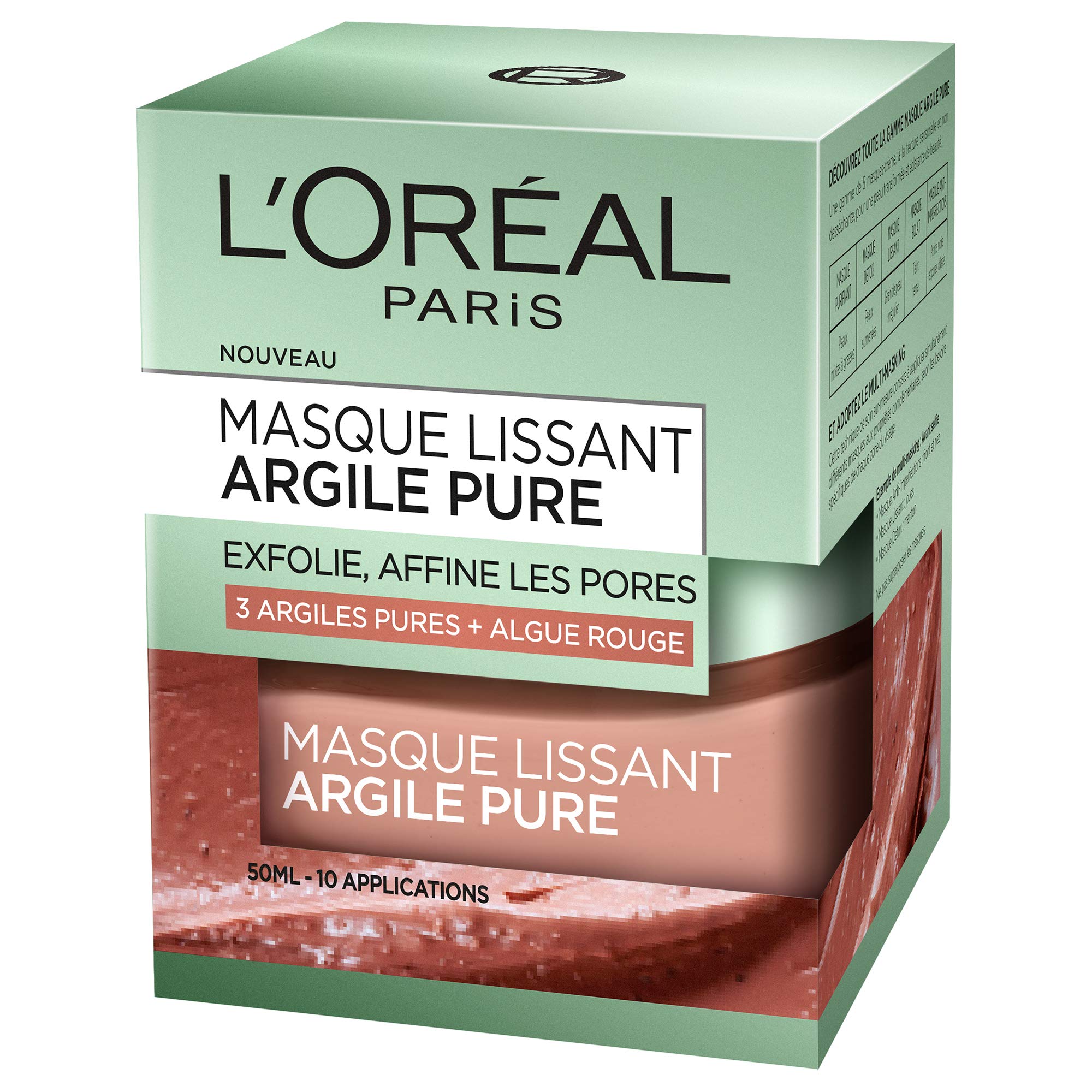 L 'Oreal Paris Masque a L 'Argile et aux Algues Visage Lissant Exfoliant Face 50 ml