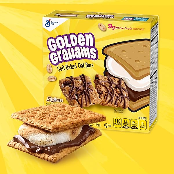 GOLDEN GRAHAMS S’MORES SOFT BAKED OAT BARS, CHEWY SNACK BARS, 6 CT