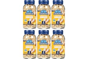 Litehouse Freeze Dried Ginger - Substitute for Fresh Ginger, Frozen Ginger, Equal to 4 Ginger Bunches, Organic Dried Ginger Root Seasoning, Non-GMO, Gluten-Free, Dried Ginger for Tea - 0.56 Oz, 6-Pack