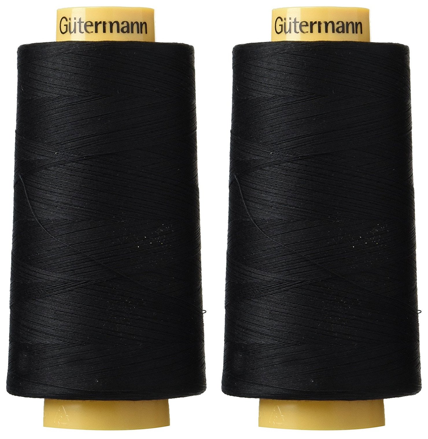 2-Pack - Gutermann Natural Cotton Thread Solids, 3281-Yard Each, Black