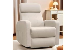 Korser Power Swivel Recliner Chairs for Adults, Electric Glider Rocking Chair Nursery, Glider Recliner Nursery Chair with Classified Side Pocket, Nursery Rocking Chairs with USB and Type-C Ports