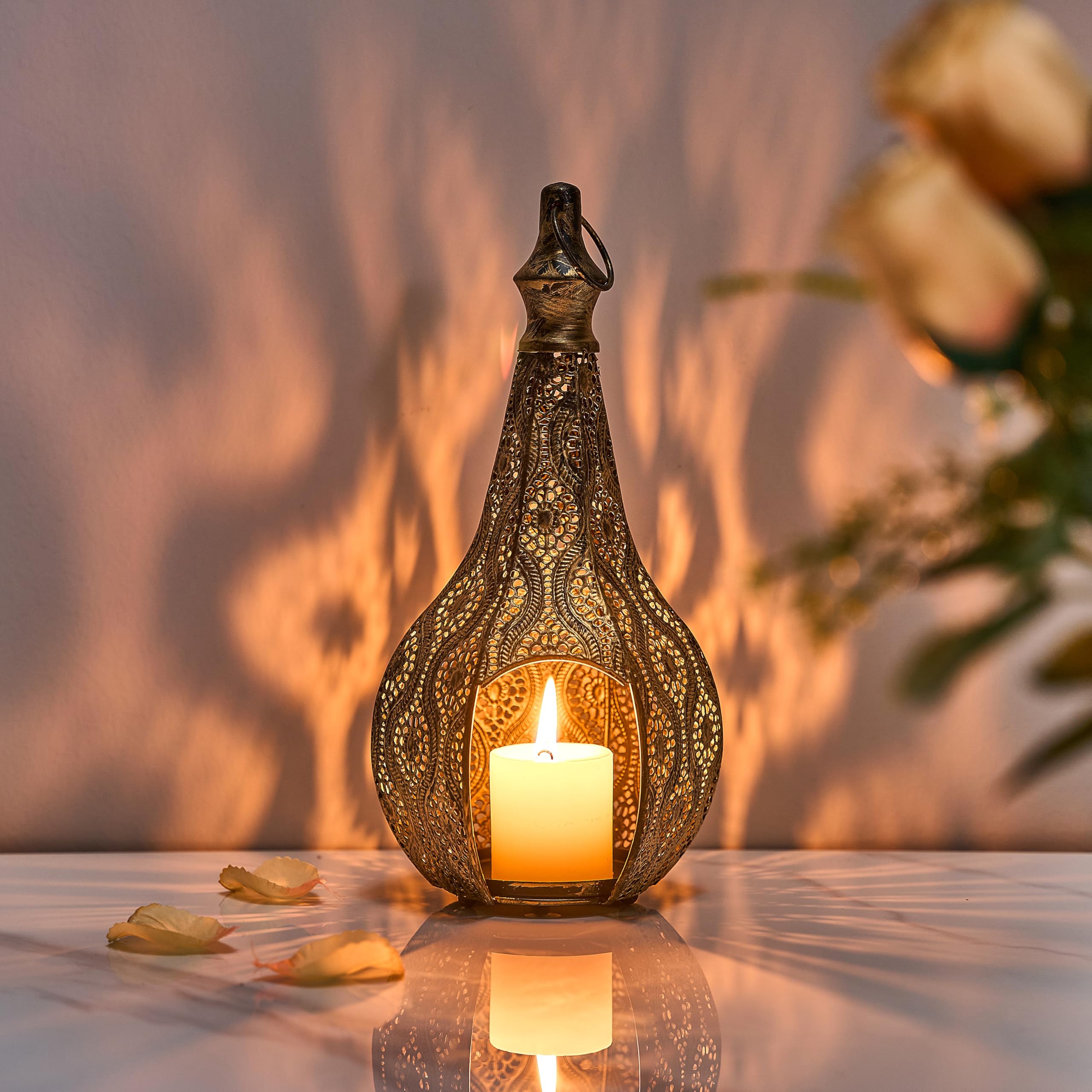 Photo 1 of 11.6inch Moroccan Lantern Lamp Decorative Candle Holders for Ramadan Decorations, Hanging, Outdoor Patio or Porch, Indoor Home Decor?Bronze?