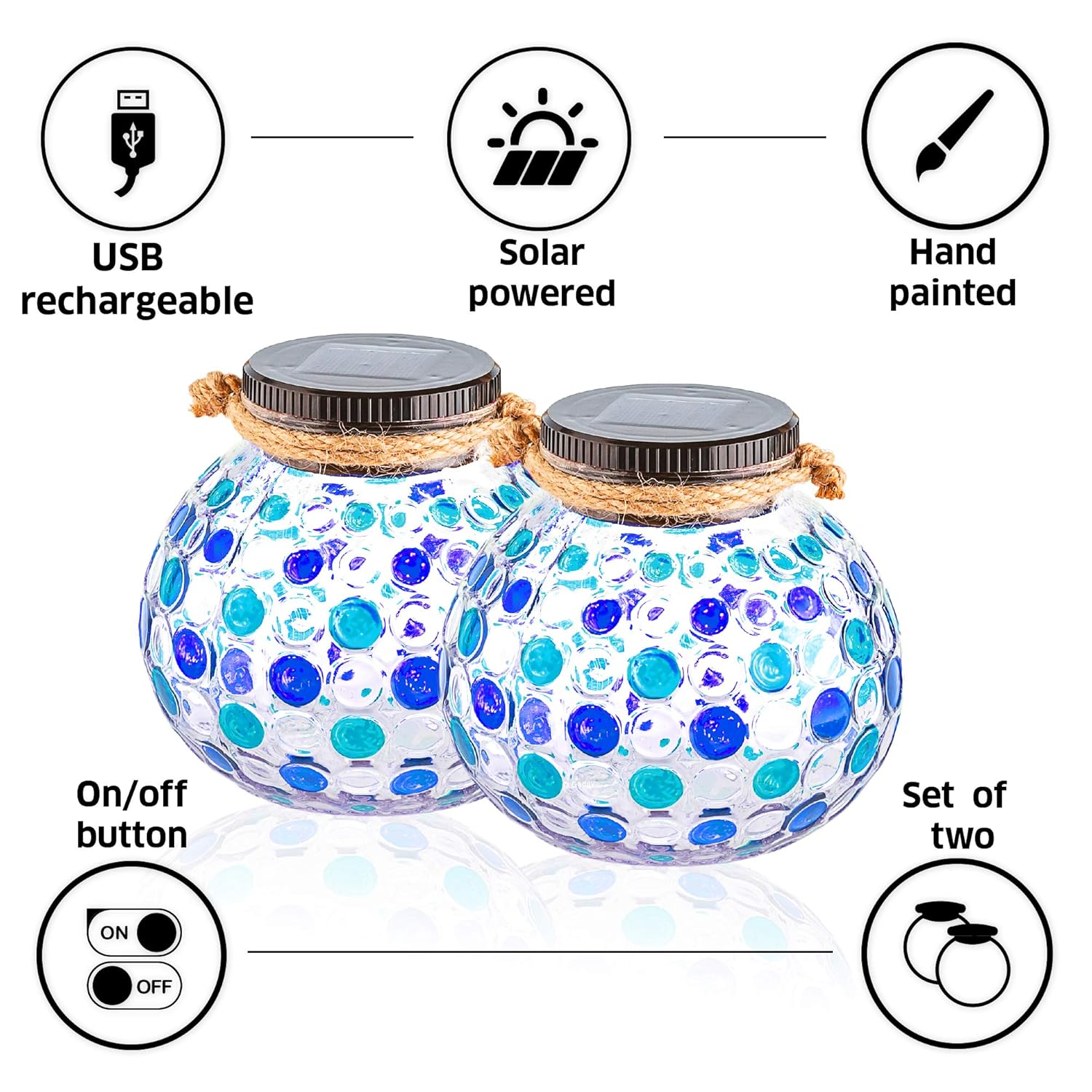 gadgy set lampara solar mesa azul