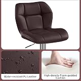 Yaheetech Bar Stools Set of 2 PU Leather Swivel Height Adjustable Brown view 6