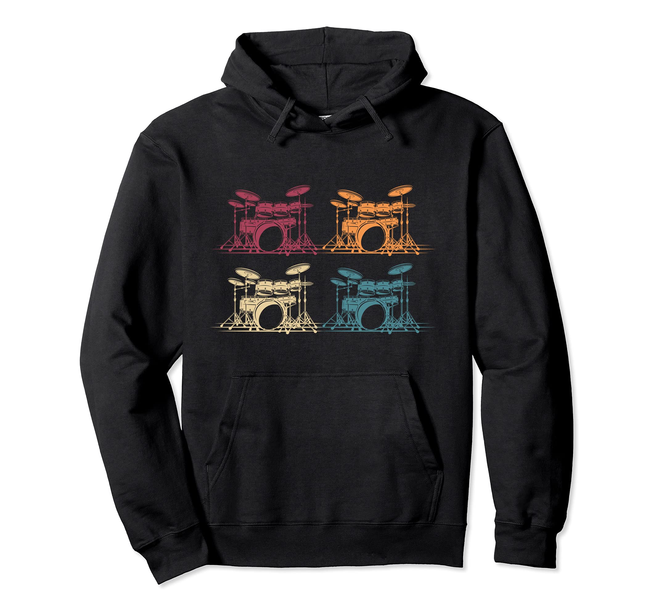Retro Drum Set Drums Player Percussion Music Drummer Drums Pullover Hoodie