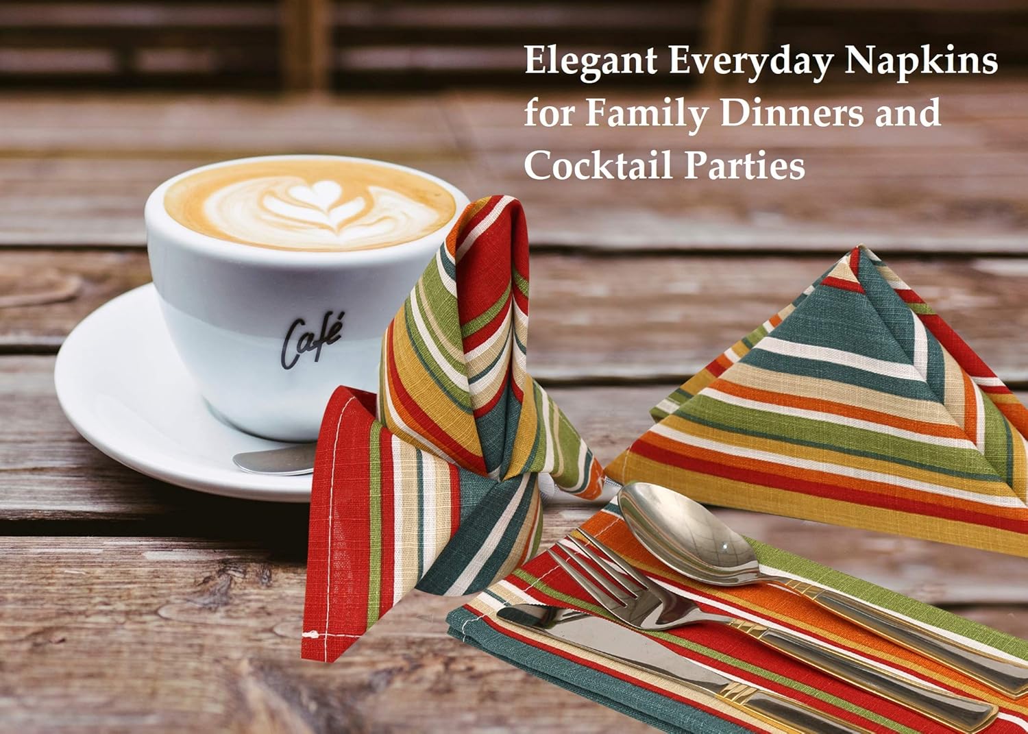 Ruvanti Table Cloth Napkins 6 Pack(100% Cotton 18" X 18") Dinner Napkins,Soft & Comfortable Cotton Napkins. Multi Color Luxurious Linen Napkins/Fabric Napkins for Christmas/Thanksgiving Dinners.: Home & Kitchen