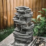 BTGGG Cascading Tiered Water Fountain with LED Lights, Grey view 7