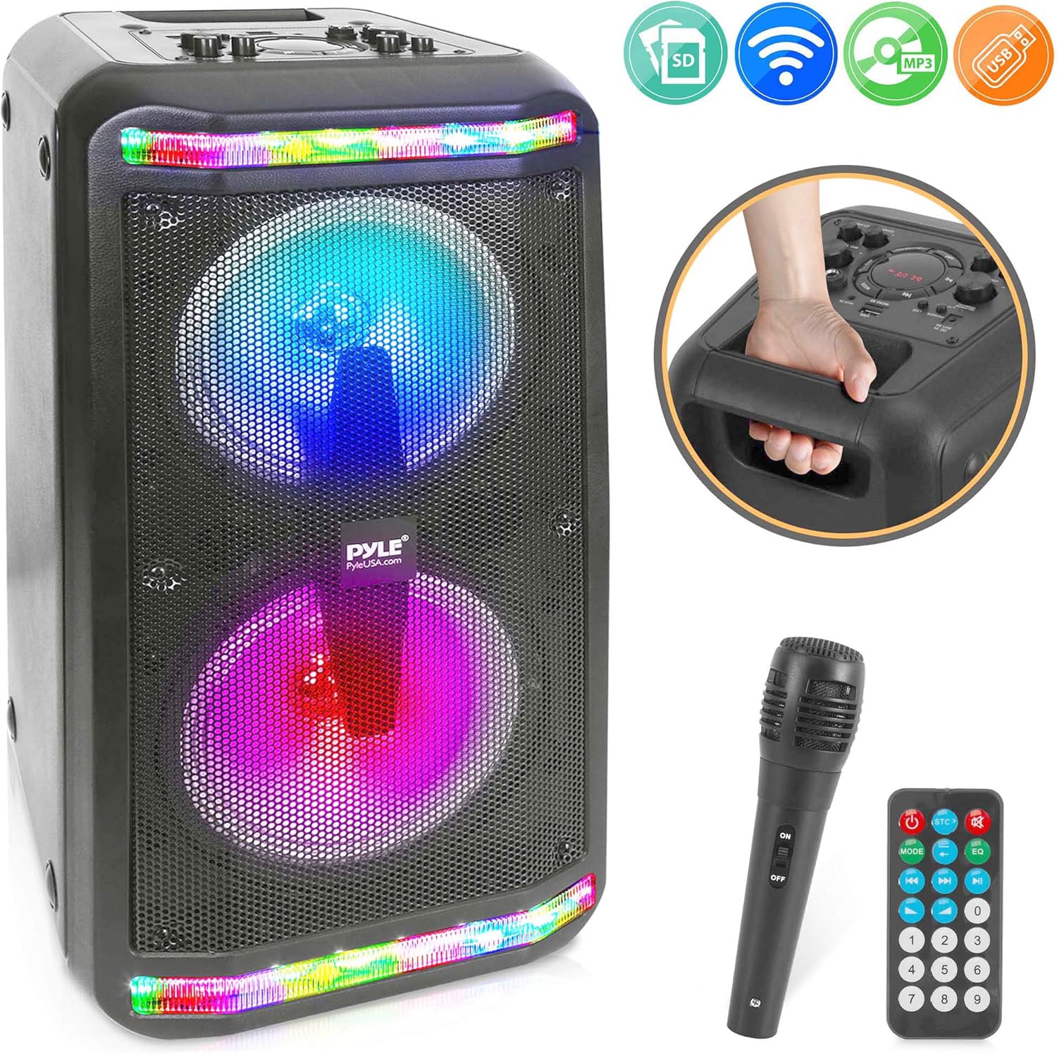 Portable Bluetooth PA Speaker System 600W Rechargeable Outdoor